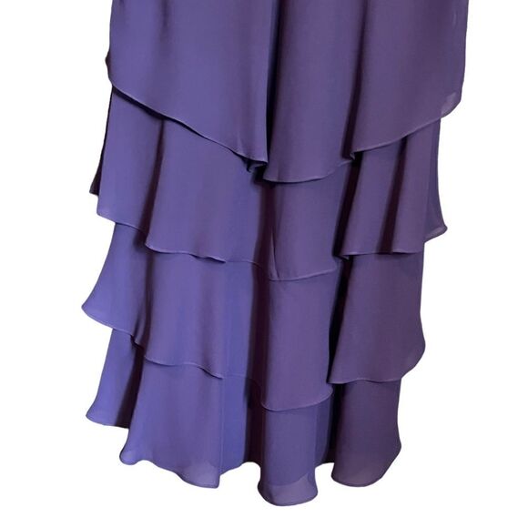 Patra vintage purple ruffle v neck dress - Picture 6 of 9